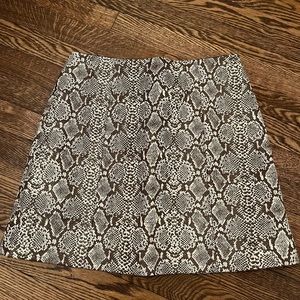 AlexaChung Faux Snakeskin Mini Skirt - Brown